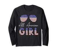 All American Girl USA Flag Sunglasses 4th of July Manga Larga
