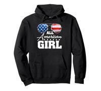 All American Girl USA Flag Sunglasses 4th of July Sudadera con Capucha