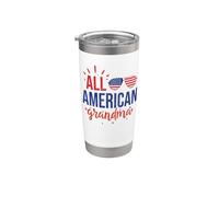 All American Grandma 4th of July Sunglasses Family Vaso térmico de acero inoxidable de doble pared