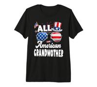 All American Grandmother USA Flag Sunglasses 4th of July Camiseta Premium