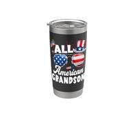 All American Grandson American Flag Sunglasses 4th Of July Vaso térmico de acero inoxidable de doble pared