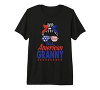 All American Granny Grandma Sunglasses USA Flag 4th of July Camiseta Premium