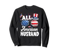 All American Husband American Flag Sunglasses 4th of July Sudadera