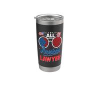 All American Lawyer American Flag Sunglasses 4th Of July Vaso térmico de acero inoxidable de doble pared