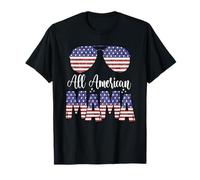 All American Mama USA Flag Sunglasses 4th of July Camiseta