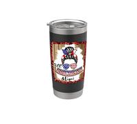 All American Mimi Patriotic Messy Bun Usa Flag 4th of July Vaso térmico de acero inoxidable de doble pared