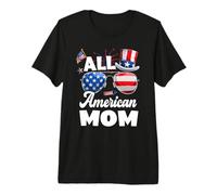 All American Mom American Flag Sunglasses 4th of July Camiseta Premium