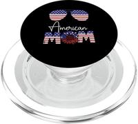 All American Mom Sunflower USA Flag Sunglasses 4th of July PopSockets PopGrip para MagSafe