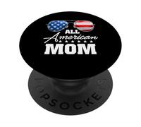 All American Mom USA Flag Sunglasses 4th of July PopSockets PopGrip Adhesivo