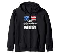 All American Mom USA Flag Sunglasses 4th of July Sudadera con Capucha