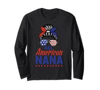 All American Nana Grandma Sunglasses USA Flag 4th of July Manga Larga