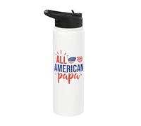 All American Papa 4th of July Sunglasses Family Stainless Steel Insulated Water Bottle