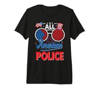 All American Police American Flag Sunglasses 4th of July Camiseta Premium