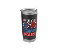 All American Police American Flag Sunglasses 4th Of July Vaso térmico de acero inoxidable de doble pared