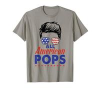 All American Pops Grandpa Sunglasses USA Flag 4th of July Camiseta