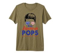 All American Pops Grandpa Sunglasses USA Flag 4th of July Camiseta Premium