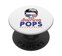 All American Pops Grandpa Sunglasses USA Flag 4th of July PopSockets PopGrip Adhesivo