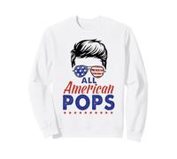 All American Pops Grandpa Sunglasses USA Flag 4th of July Sudadera