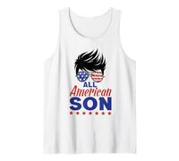 All American Son 4th of July Sunglasses USA Flag Camiseta sin Mangas