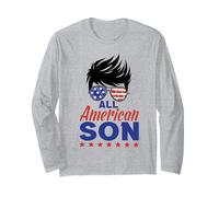 All American Son 4th of July Sunglasses USA Flag Manga Larga
