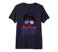 All American Step-Dad Sunglasses USA Flag 4th of July Camiseta Premium