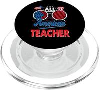 All American Teacher American Flag Sunglasses 4th of July PopSockets PopGrip para MagSafe
