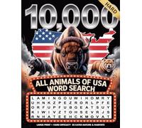 All Animals of USA Word Search - 10,000 Words: Large Print • Hard Difficulty • 50 States Nature & Habitats (All Animals of the 50 States)