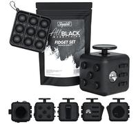 All Black Everything - Fidget Set con Anti Stress Cube Incl. Fidget Popper Gratis, Negro, Cube, Fidget popit, ADHD ocupación, Alivio del estrés, Anti-ansiedad y nerviosismo, Ayuda a la concentración