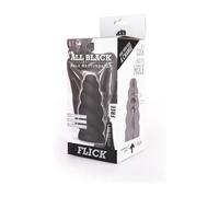 Masturbador Real Skin Touch "Flick", color negro, material supersuave, interior estructurado para una sensación realista.