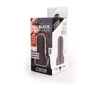 Masturbador Real Skin Touch "Chub", negro, material supersuave, interior estructurado para una sensación realista.