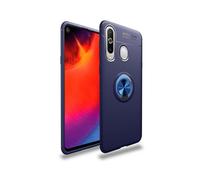 (All Blue)Shockproof Soft Gel Case For Samsung A8s - Metal Ring Stand, High Quality, Scratch-resistant, Non-slip, Dustproof, Full Protection