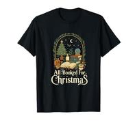 All Booked For Christmas Cozy Holiday Book Lover Graphic Camiseta