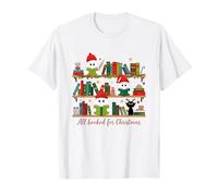 All Booked For Christmas Cute Ghost Readers Camiseta