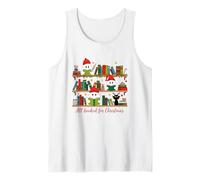 All Booked For Christmas Cute Ghost Readers Camiseta sin Mangas