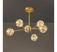 All Celling Beautiful Gypsophila with Glass Globe Shade, Flush Mount Copper Neutral Color Ceiling Lamp, Sputnik Chandelier For Bedroom Study Villa,18 Lights(18 Light