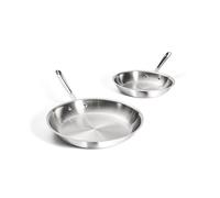All-Clad Juego de utensilios de cocina D3 de acero inoxidable, 25,5 cm y 30,5 cm, color plateado