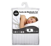 ALL DECORE PLAZA HOME S.L. ADP HOME QUALITY PRODUCT SELECTION Funda de Almohada Cutí con Cremallera, 100% Polialgodón, Medida 45 x 70 cm, 2 Unidades Blanco