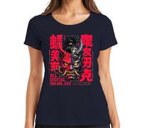 All Digital Online..EXE Cyborg Oni Japan Y2K - Camiseta para mujer, azul marino, M