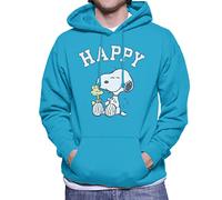 All+Every Peanuts Snoopy and Woodstock Happy Men's Hooded Sweatshirt