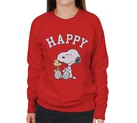 All+Every Peanuts Snoopy and Woodstock Happy Women's Sweatshirt