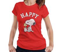 All+Every Peanuts Snoopy and Woodstock Happy Women's T-Shirt