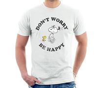 All+Every Peanuts Snoopy and Woodstock Running Dont Worry Be Happy Men's T-Shirt