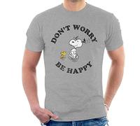 All+Every Peanuts Snoopy and Woodstock Running Dont Worry Be Happy Men's T-Shirt