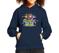 All+Every Power Rangers Go Go Retro 90s Kid's Hooded Sweatshirt
