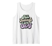 All Feelings Are Okay Bienestar Emocional Salud Mental Camiseta sin Mangas