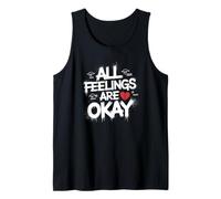 All Feelings Are Okay Bienestar Emocional Salud Mental Camiseta sin Mangas