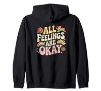 All Feelings Are Okay Bienestar Emocional Salud Mental Sudadera con Capucha