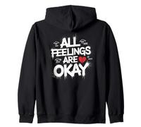 All Feelings Are Okay Bienestar Emocional Salud Mental Sudadera con Capucha