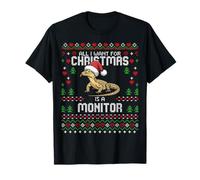 All For Christmas Savannah Monitor Lizard Suéter Feo de Navidad Camiseta