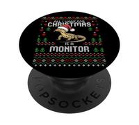 All For Christmas Savannah Monitor Lizard Suéter Feo de Navidad PopSockets PopGrip Adhesivo